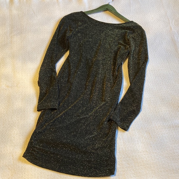 Fiestar Open Back Black and Gold Glitter Dress Size Medium - Picture 10 of 16